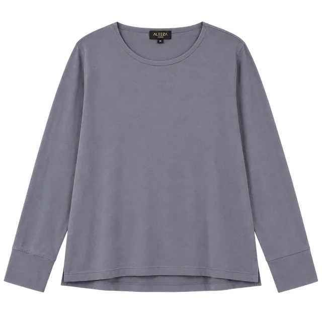 Aleeza Paris Long Sleeve Shirt Size M Gray