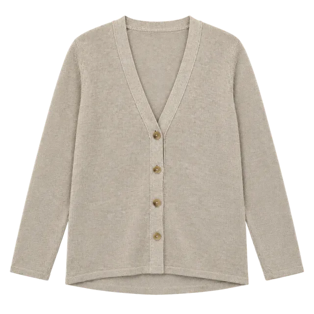 J.Jill Cardigan Sweater Size XS Petite Beige V-Neck Long Sleeve
