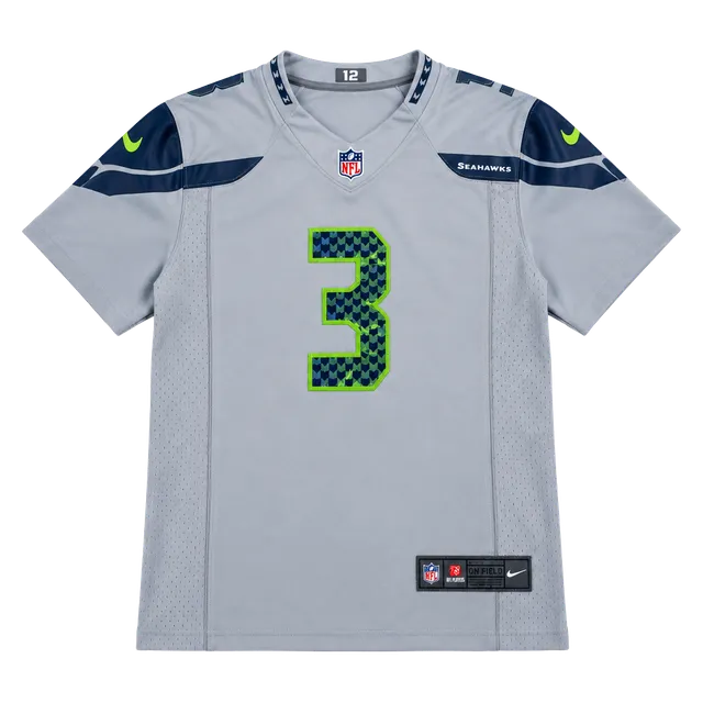 Nike Russell Wilson Seattle Seahawks NFL Jersey Size 12 Gray
