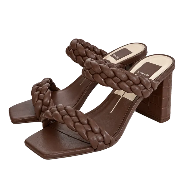 Dolce Vita Braided Block Heel Sandal Brown