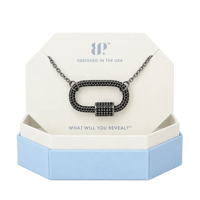 BP Exclusive Bringback Black Onyx CZ Pave Carabiner on Hematite
