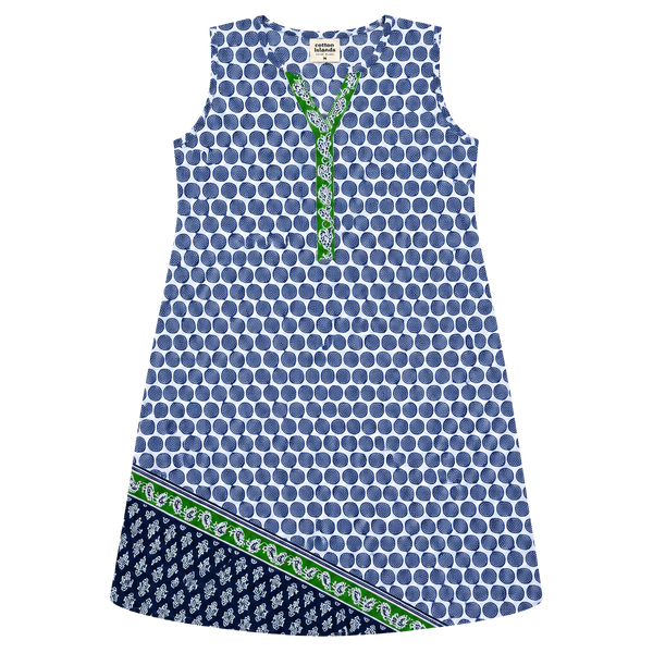 Seven Islands New York Daishiki Caftan Size 3X White Blue Green Geometric Print