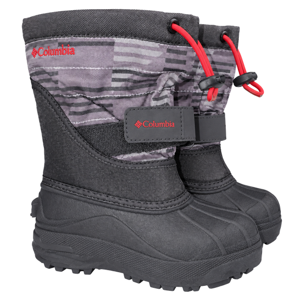 Columbia Powderbug Plus II Snow Boots Size 9 Black Gray Winter Kids