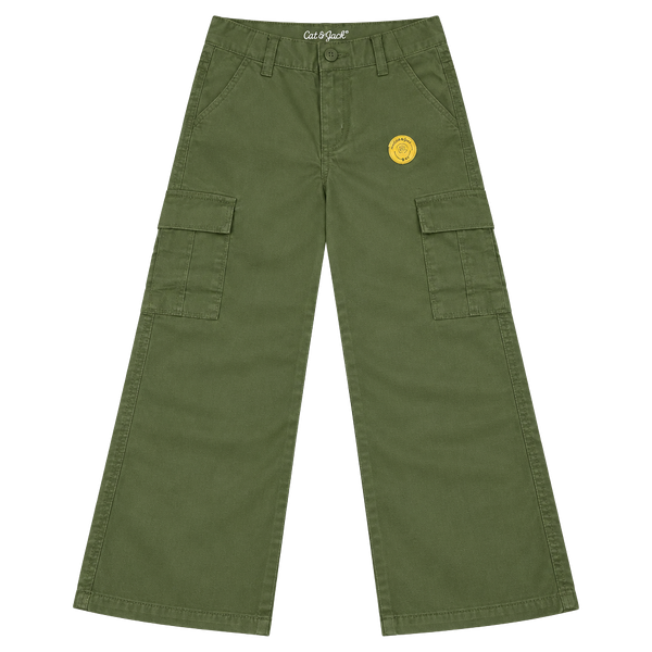 Cat & Jack Baggy Cargo Pants Size 6 Green Stretch Reinforced Knee