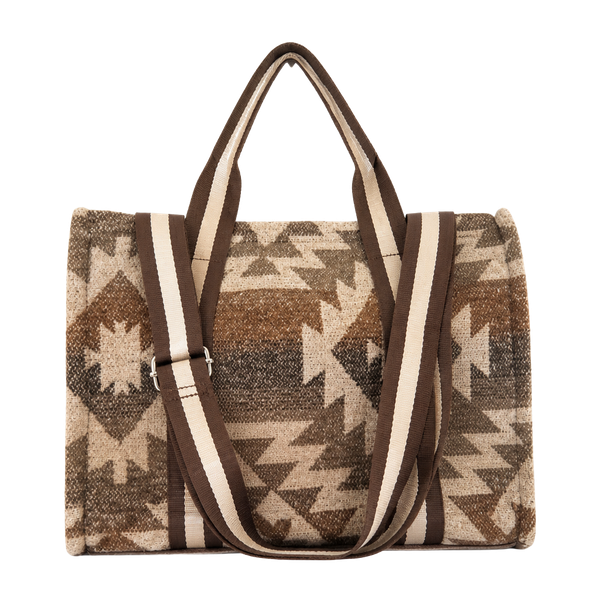 Jen & Co Aztec Tote Bag Brown Southwestern Crossbody