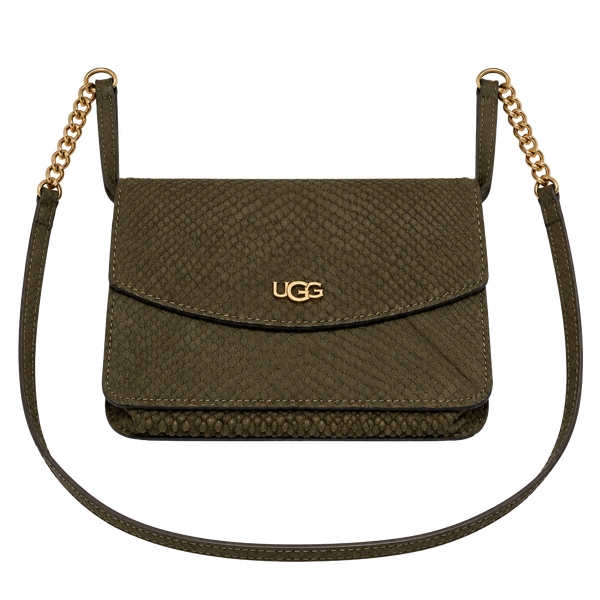 UGG Black Snakeskin Leather Crossbody Bag