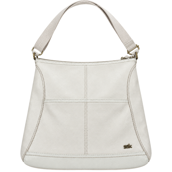 THE SAK~ Off White Leather “IRIS" CROSSBODY SHOULDER BAG PURSE Adjustable Strap!