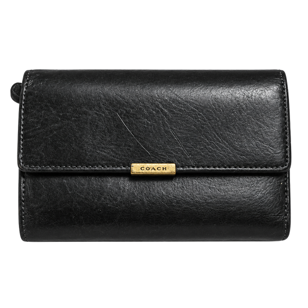 Coach Vintage Lexington Black Leather Trifold Wallet