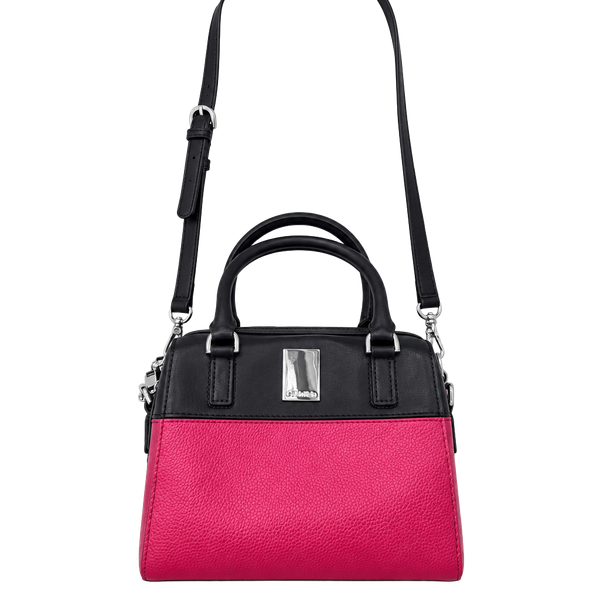 Calvin Klein Tonya Satchel Crossbody Bag Black Watermelon Red