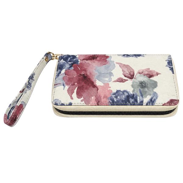 Floral Zip Around Wristlet Wallet