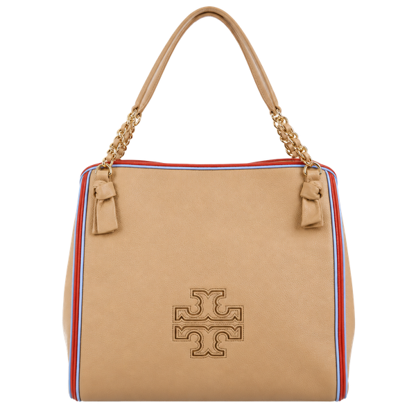 Tory Burch Harper Striped Tote Leather Shoulder Bag