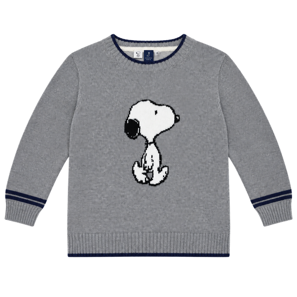 NWT Janie And Jack Peanuts Snoopy Sweater Size 3 Gray