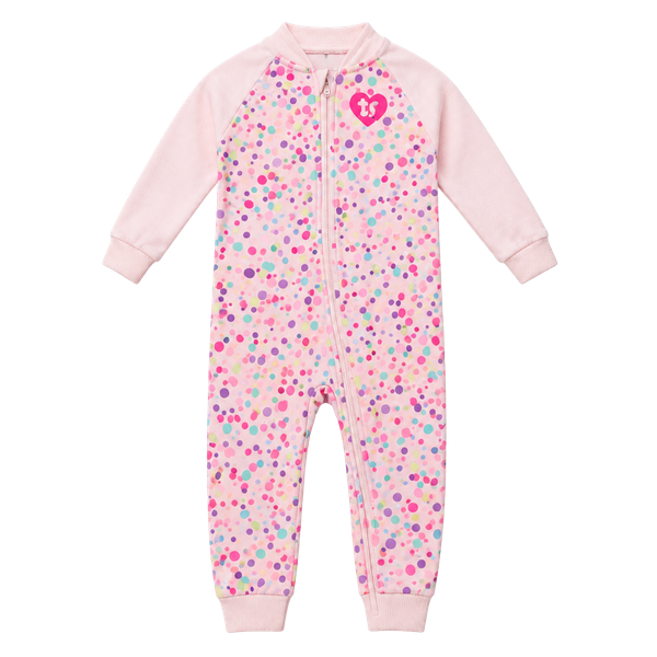 Hurley Pink Polka Dot Zip Hoodie Romper 24M