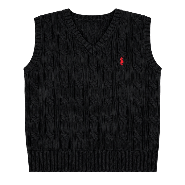 Polo by Ralph Lauren Toddler Navy Cable-Knit V-Neck Sweater Vest