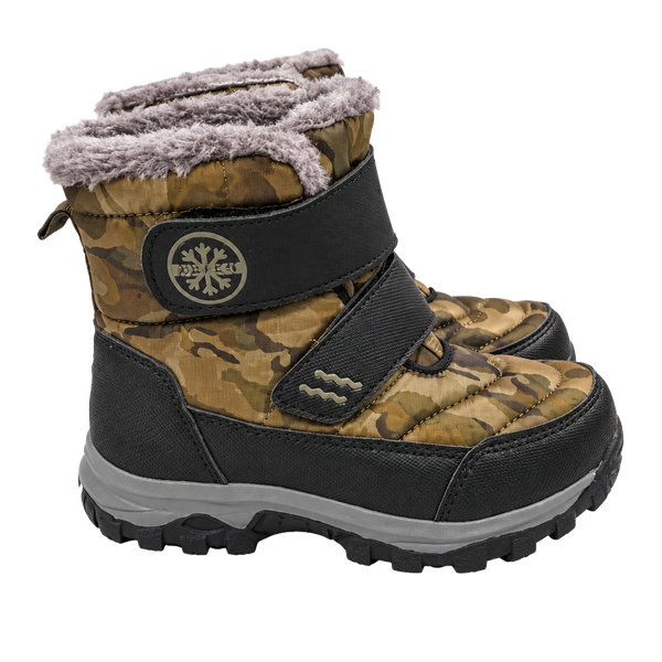 Kids Camouflage Winter Snow Boots with Faux Fur Cuff