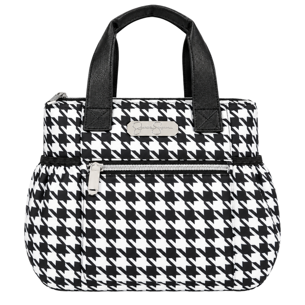 Jessica Simpson Black & White Houndstooth Insulated Lunch Tote Bag NWT