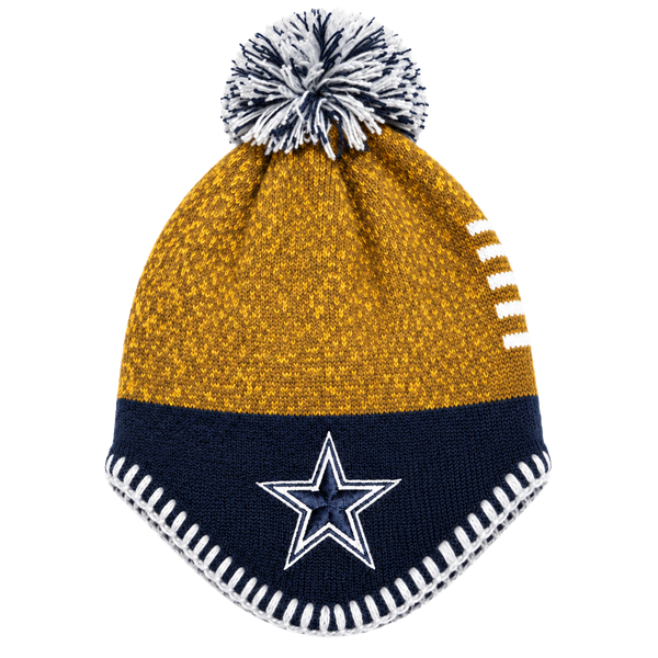 Kids’ Dallas Cowboys Star Pom Beanie Gold & Navy NWT