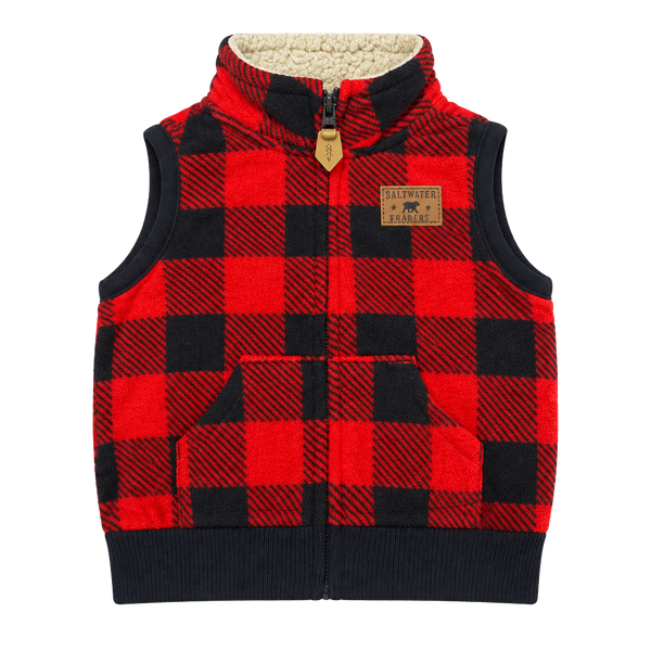 Hudson Baby Buffalo Plaid Fleece Vest Size  6Months