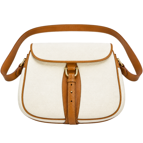 Mark Cross Vintage Leather Crossbody Bag White Tan Italy