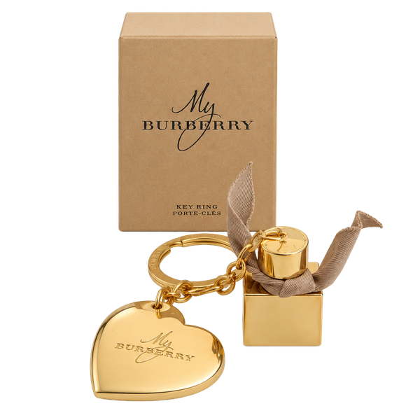 Burberry My Burberry Perfume Bottle and Heart Gold Key Ring Charm with Box
