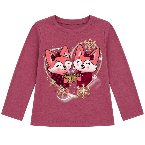 The Children's Place Girls Long Sleeve Fox Graphic Shirt Size 2T