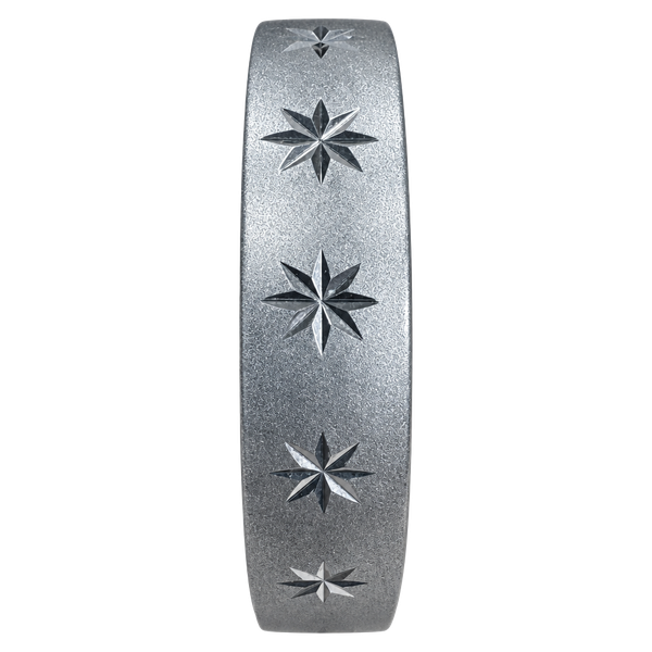 Wide Silver Tone Starburst Bangle Bracelet Atomic Celestial Wizard Halloween