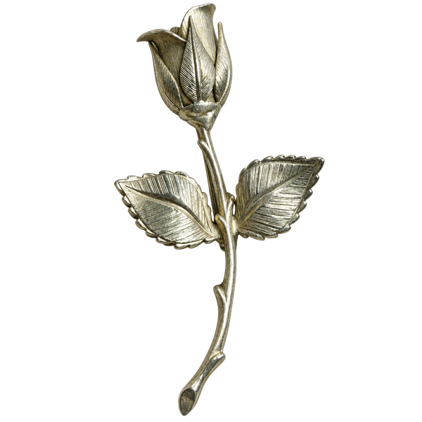 Vintage MFA Signed Golden Rose Flower Brooch Pin Museum Fine Arts Boston Gold