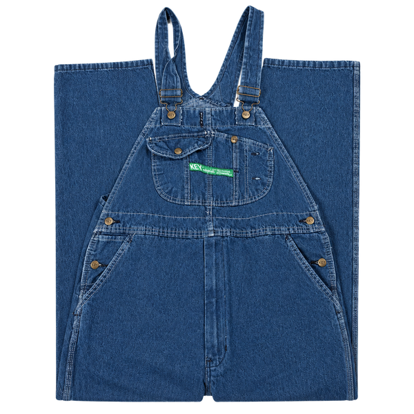 Key Imperial Denim Overalls Size 40x29 Blue Cotton Workwear Bib Jeans