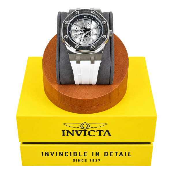 Invicta Speedway Rim Watch Model 70039 White Rubber Strap