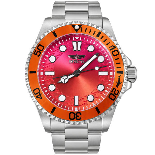Invicta Pro Diver 43mm Red Orange Gradient Dial Steel Watch