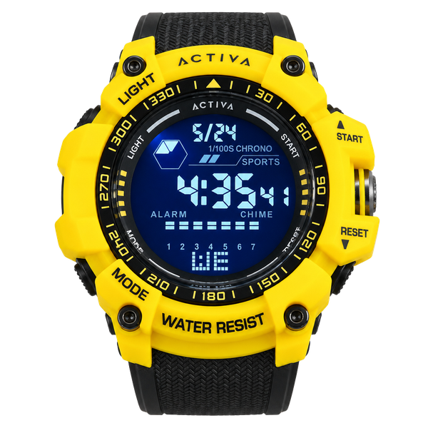 Activa by Invicta Digital Sport Watch Yellow Black Water Resist