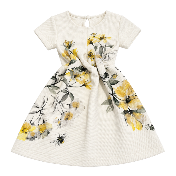 Next Girls Floral Print A-Line Dress Size 3 yrs White