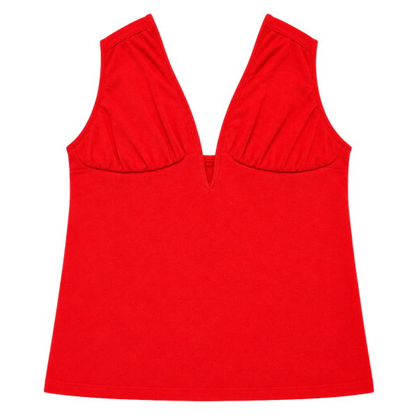 SKIMS Red Halter Plunge Bodysuit XL Deep V Open Back Snap Crotch.