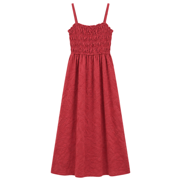 Old Navy Smocked Maxi Dress Size M Red Strappy Sleeveless