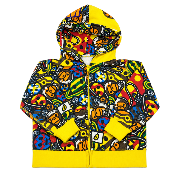 Bape Kids Multi-Milo Friends Shark Full Zip Hoodie Size 110