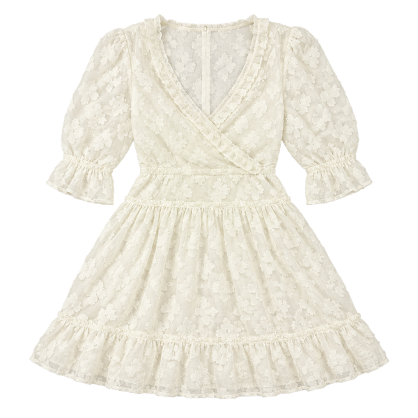 Boohoo Plus Woven Jacquard V Front Frill Mini Dress Size US 22