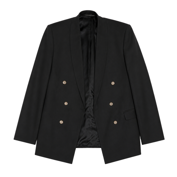 Jack Victor Montreal Black Double-Breasted Blazer with Gold Buttons