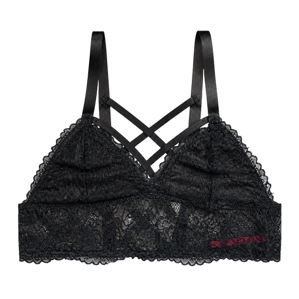 Seven 'til Midnight Black Lace Strappy Bralette