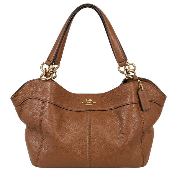 Coach Lexy F23537 Brown Pebble Leather Shoulder Bag