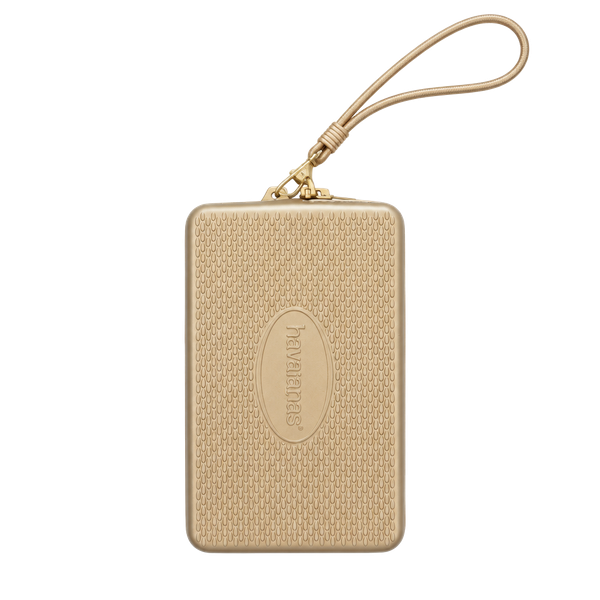 Havaianas Minibag Plus Metalica Champagne Silicone Wristlet Pouch