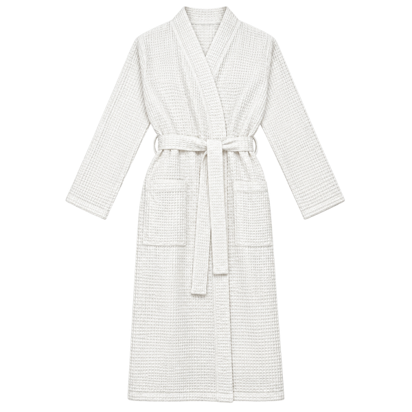 Quince Organic Cotton Waffle Robe Size M White 
