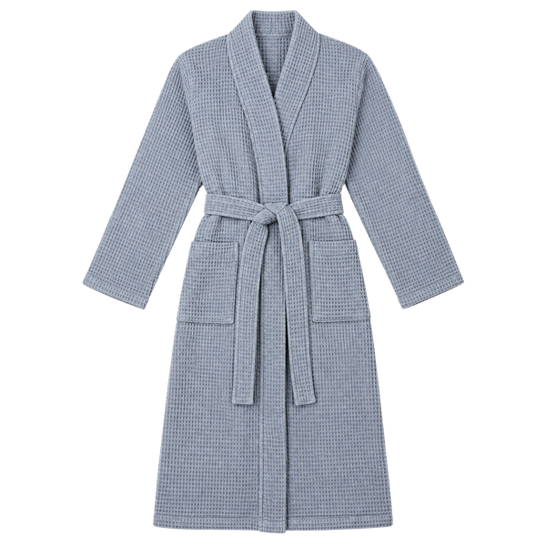 Quince Organic Cotton Turkish Waffle Robe Size XS Gray