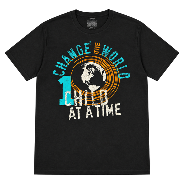 Graphic T-Shirt Change The World 1 Child At A Time Black
