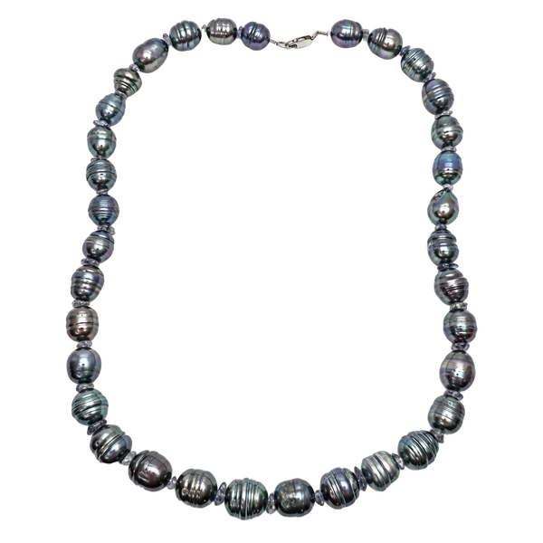 Tahitian Pearl Baroque Necklace Black Cultured Pearls