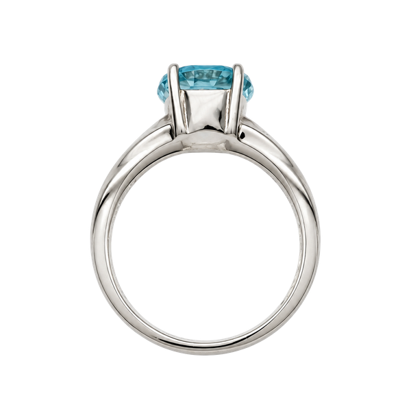 Aquamaring Split Shank Ring Gold over Sterling Silver Sz: 7