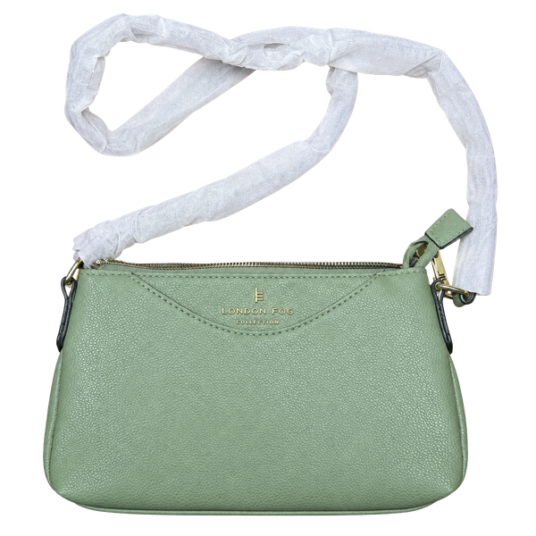 LF London Fog Collection Bella Pebble Crossbody Purse - Olive - NEW W/ Tags