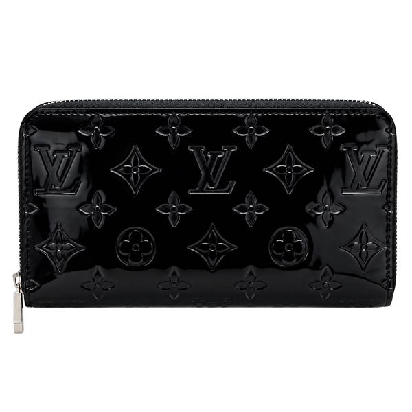 Unbranded fashion long wallet Monogram Zippy Patent Leather Black