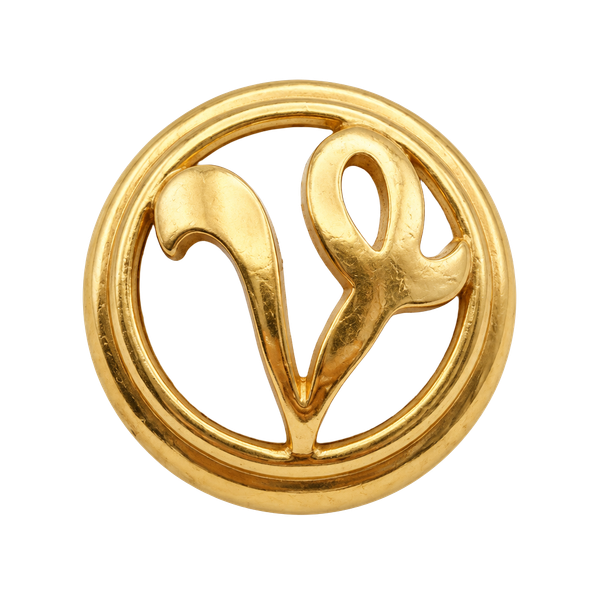 Avon Vintage V Monogram Earrings Gold Tone Faux Pearl Studs
