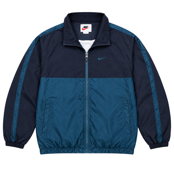 Vintage 90s Nike Windbreaker Jacket Mens L Teal Navy Colorblock White Tag Swoosh