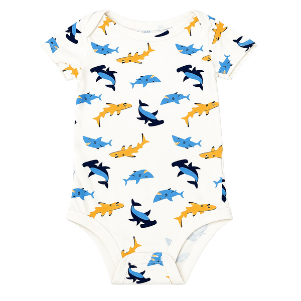 Pekkle Shark short sleeve Bodysuit boys Sz 24 months